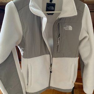 North Face Denali Fleece Jacket White with Gray